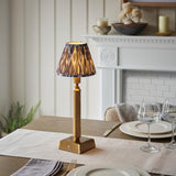 Trobridge Rechargeable & Ikat 16cm Pearl grey shade - Comet Lighting