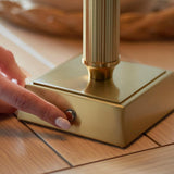 Trobridge Rechargeable & Ikat 16cm Pearl grey shade - Comet Lighting
