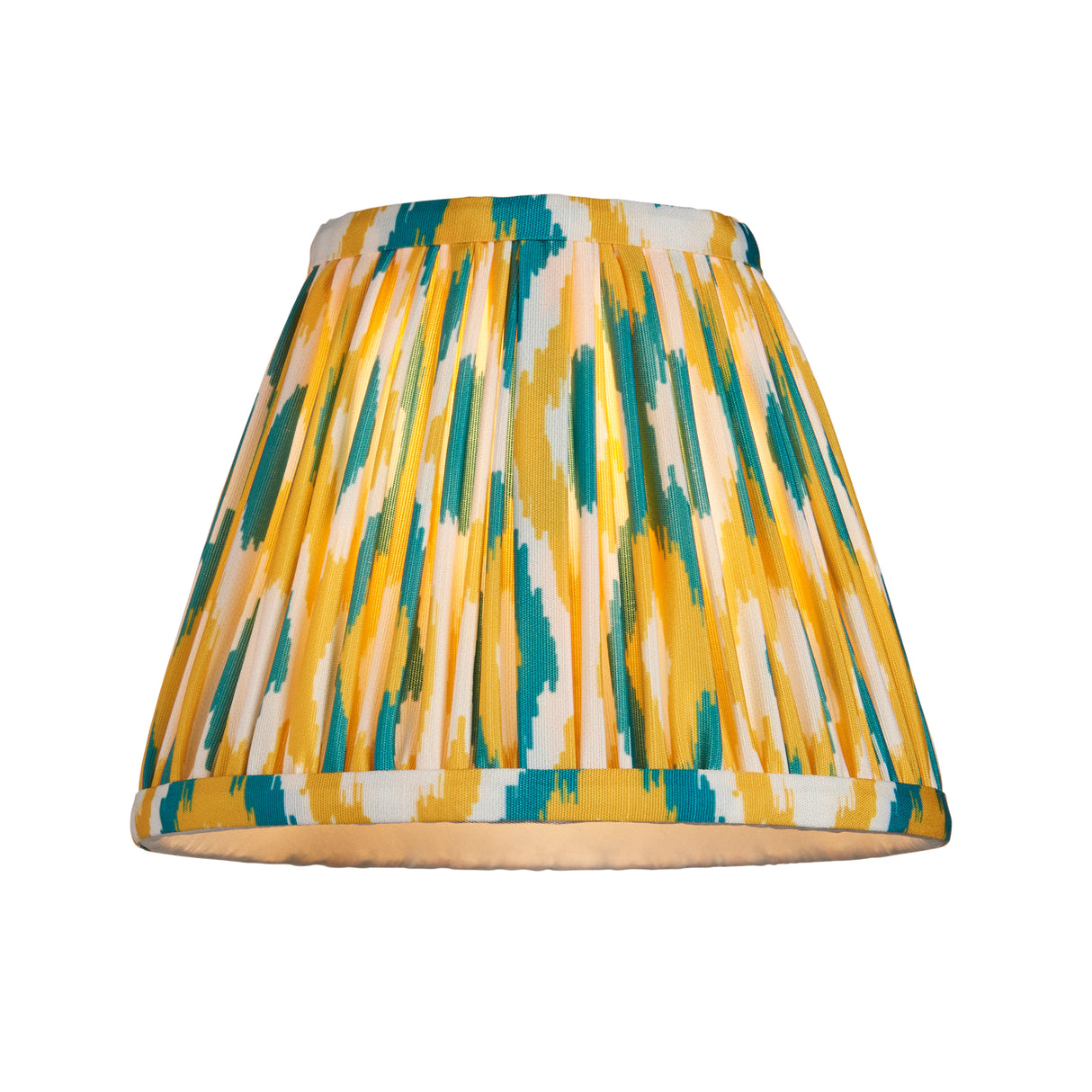 Trobridge Rechargeable & Ikat 16cm Yellow & jade shade - Comet Lighting