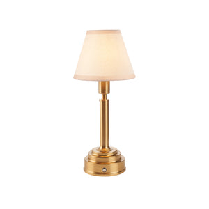 Upton Rechargeable & Ivy 16cm Vintage white shade - Comet Lighting
