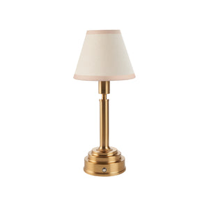 Upton Rechargeable & Ivy 16cm Vintage white shade - Comet Lighting