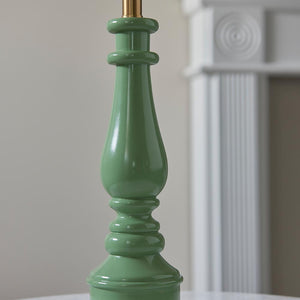 Gloss Green Myrtle & Zigzag 30cm Pearl grey shade - Comet Lighting