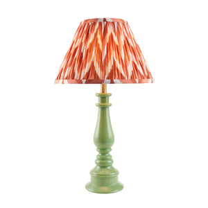 Gloss Green Myrtle & Zigzag 30cm Apricot orange shade - Comet Lighting