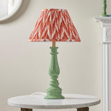 Gloss Green Myrtle & Zigzag 30cm Apricot orange shade