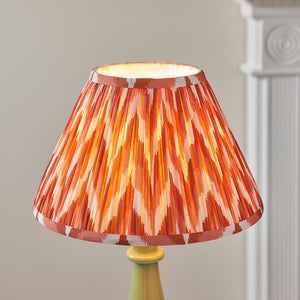 Gloss Green Myrtle & Zigzag 30cm Apricot orange shade - Comet Lighting