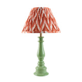 Gloss Green Myrtle & Zigzag 30cm Apricot orange shade