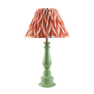 Gloss Green Myrtle & Zigzag 30cm Apricot orange shade - Comet Lighting