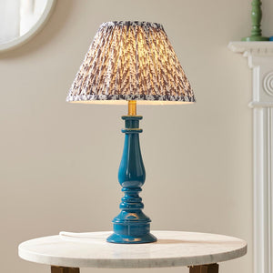 Gloss Blue Myrtle & Leaf 30cm Pearl grey shade - Comet Lighting