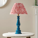 Gloss Blue Myrtle & Ikat 30cm Coral pink shade