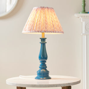 Gloss Blue Myrtle & Leaf 30cm Peachy keen shade - Comet Lighting