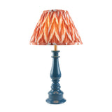 Gloss Blue Myrtle & Zigzag 30cm Apricot orange shade