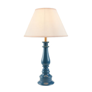 Gloss Blue Myrtle & Ivy 30cm Vintage white shade - Comet Lighting