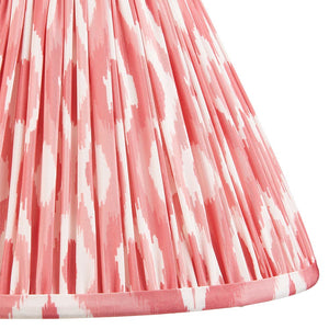 Gloss White Myrtle & Ikat 30cm Coral pink shade - Comet Lighting
