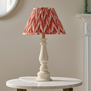 Gloss White Myrtle & Zigzag 30cm Apricot orange shade - Comet Lighting