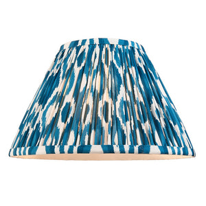 Gloss White Myrtle & Ikat 30cm Marlin blue shade - Comet Lighting