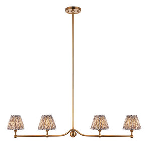 Santiago & Leaf 16cm Pearl grey shade 4Lt Pendant - Comet Lighting
