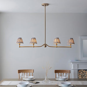 Santiago & Leaf 16cm Pearl grey shade 4Lt Pendant - Comet Lighting
