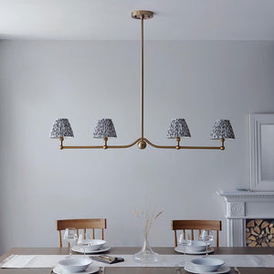 Santiago & Leaf 16cm Pearl grey shade 4Lt Pendant - Comet Lighting