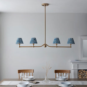 Santiago & Ripple 16cm Marlin blue shade 4Lt Pendant - Comet Lighting