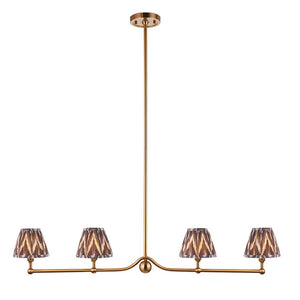 Santiago & Zigzag 16cm Pearl grey shade 4Lt Pendant - Comet Lighting