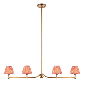 Santiago & Ikat 16cm Coral pink shade 4Lt Pendant - Comet Lighting