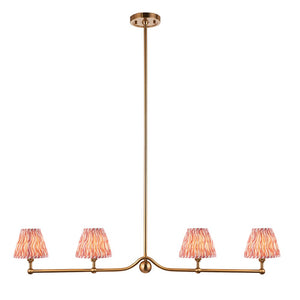 Santiago & Ripple 16cm Coral pink shade 4Lt Pendant - Comet Lighting