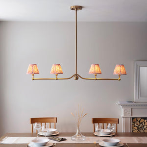 Santiago & Ripple 16cm Coral pink shade 4Lt Pendant - Comet Lighting