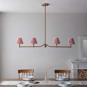 Santiago & Ripple 16cm Coral pink shade 4Lt Pendant - Comet Lighting