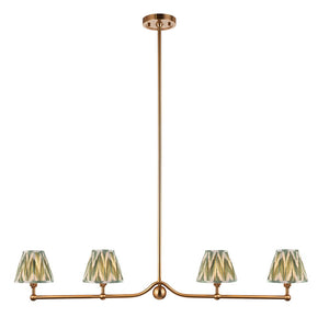 Santiago & Zigzag 16cm Cotswold green shade 4Lt Pendant - Comet Lighting