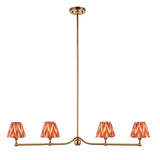 Santiago & Zigzag 16cm Apricot orange shade 4Lt Pendant - Comet Lighting