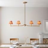 Santiago & Zigzag 16cm Apricot orange shade 4Lt Pendant - Comet Lighting