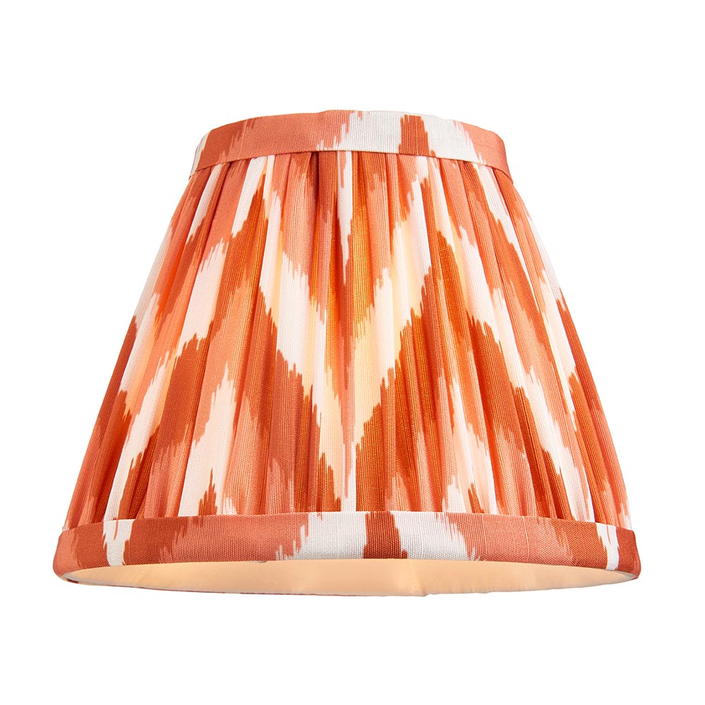 Santiago & Zigzag 16cm Apricot orange shade 4Lt Pendant - Comet Lighting