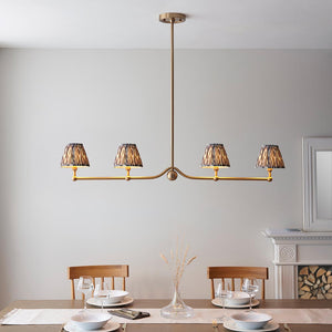 Santiago & Ikat 16cm Pearl grey shade 4Lt Pendant - Comet Lighting