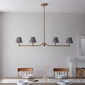 Santiago & Ikat 16cm Pearl grey shade 4Lt Pendant - Comet Lighting