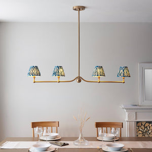 Santiago & Ikat 16cm Marlin blue shade 4Lt Pendant - Comet Lighting
