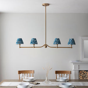 Santiago & Ikat 16cm Marlin blue shade 4Lt Pendant - Comet Lighting