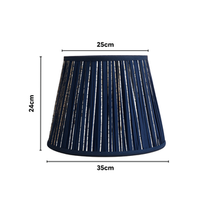 AARTIN 35 CM Blue & White Stripes Cotton Lampshade - Straight Empire ( Shade Only )