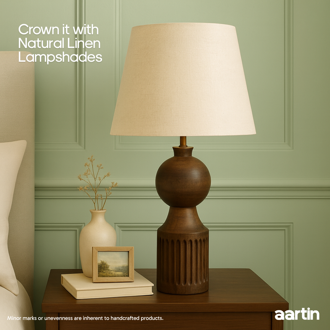 AARTIN TESSA TABLE LAMP IN WOOD WITH DARK NATURAL WOOD FINISH (BASE ONLY)