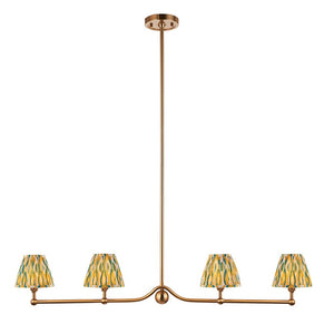 Santiago & Ikat 16cm Yellow & jade shade 4Lt Pendant - Comet Lighting