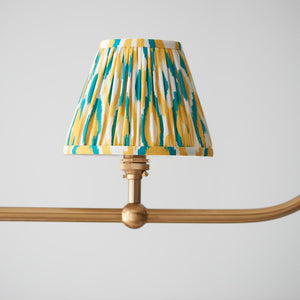 Santiago & Ikat 16cm Yellow & jade shade 4Lt Pendant - Comet Lighting