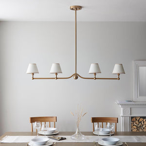 Santiago & Ivy 16cm Vintage white shade 4Lt Pendant - Comet Lighting