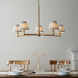 Santiago & Leaf 16cm Pearl grey shade 5Lt Pendant - Comet Lighting