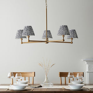 Santiago & Leaf 16cm Pearl grey shade 5Lt Pendant - Comet Lighting