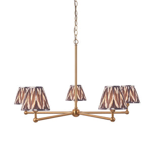 Santiago & Zigzag 16cm Pearl grey shade 5Lt Pendant - Comet Lighting