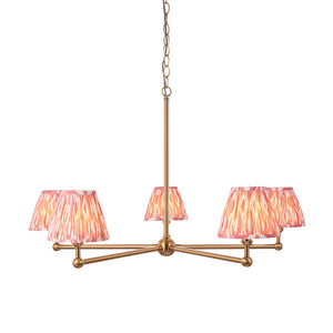 Santiago & Ikat 16cm Coral pink shade 5Lt Pendant - Comet Lighting