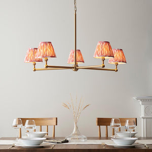 Santiago & Ikat 16cm Coral pink shade 5Lt Pendant - Comet Lighting