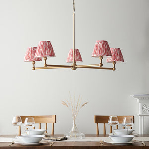 Santiago & Ikat 16cm Coral pink shade 5Lt Pendant - Comet Lighting