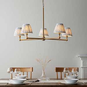 Santiago & Leaf 16cm Shell bay blue shade 5Lt Pendant - Comet Lighting