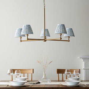 Santiago & Leaf 16cm Shell bay blue shade 5Lt Pendant - Comet Lighting