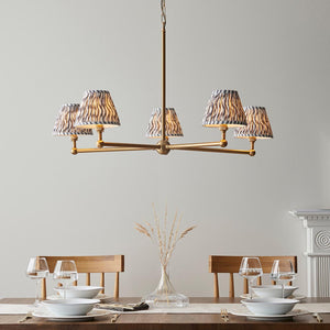 Santiago & Ripple 16cm Pearl grey shade 5Lt Pendant - Comet Lighting